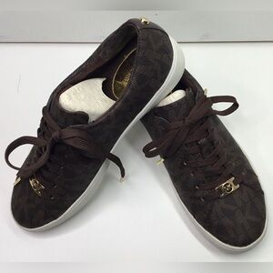 Michael Kors Keaton Lace-Up Brown Sneakers Shoe Size 7.5